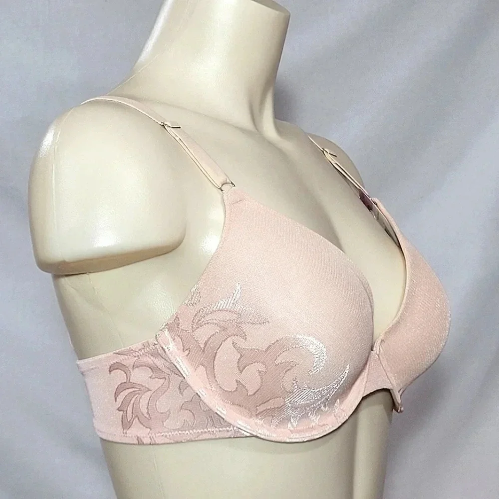 34D Vanity Fair Beautiful Embrace Average Cover UW‎ Bra Rose Beige NWT